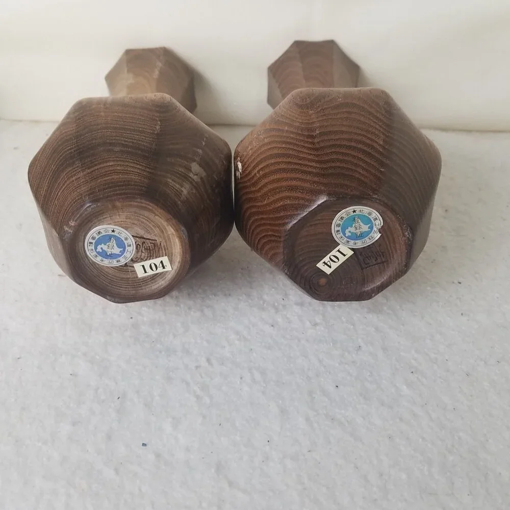 Hand Crafted Wooden Japanese‎ Flower Vase/candle holder, 8 X 4 Inches